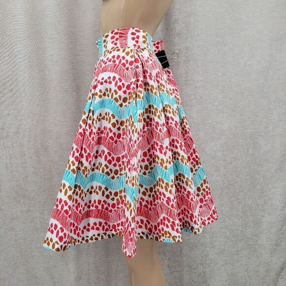 Francis + Benedict Cotton Colorful Patterned Women's Full Skirt Small - Picture 3 of 13